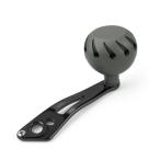 黒艶消し灰 ベイトリール ドラムリール 用 ハンドル シマノ・ダイワ 適合 アルミ合金製 全長93MM 軸間60MM?70MM