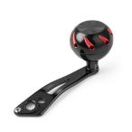 黒スイカ赤 ベイトリール ドラムリール 用 ハンドル シマノ・ダイワ 適合 アルミ合金製 全長93MM 軸間60MM?70MM