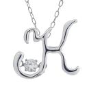 ダンシングストーン K18WG・天然ダイヤモンドシリーズイニシャル「Ｋ」ペンダント/ネックレス