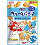 〔まとめ〕 キャットフード ペットフード ちゅ〜るビッツ まぐろかつおバラエティ 12g×15袋 5セット 日本製 猫用品 ペット用品〔代引不可〕