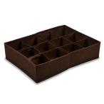  ящик для одежды выдвижной ящик кейс для хранения перегородка . box одежда нижнее белье мелкие вещи носки ширина 27.5cm глубина 38.5cm высота 9cm внутренний box 12 раздел ( Brown )