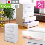 2個セット インテリアチェストP620-5 衣装ケース 収納ケース プラスチック 引き出し 5段 押入れ収納 衣替え 収納ボックス おしゃれ