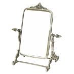 ショッピングミラー 輸入雑貨 ミラー シルバー テーブルミラー アンティーク風 卓上ミラー フレンチ イタリアン 84318SM-SV 送料無料 直輸入 リビングスタジ