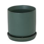 鉢 おしゃれ セラミックポット ソーサー G19-0006M/GN CERAMIC POT 12 GREEN (DTN)