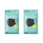 【2個セット】マスコード（MASCODE）　マスク　Sサイズ　プレーン ブラック　7枚入×２点「衛生商品のためキャンセル不可」