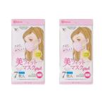 【2個セット】アイリスオーヤマ 美フィットマスク ふつう ピンク色 7枚入り×2個「衛生商品のためキャンセル不可」