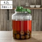 梅酒容器 液体密封容器 R型 4.2L プラスチック製 3個セット （ 梅酒びん 梅酒瓶 果実酒瓶 ）