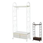 ハンガーラック ロートアイアン 収納ボックス付 1段2杯 幅75cm （ コートハンガー 衣類収納 スリム 収納 ）