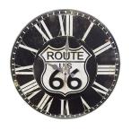 掛け時計 置き時計 卓上ガラス時計 ROUND 17cm Route66 ルート66 アメリカ （ アナログ 時計 壁掛け時計 インテリア 雑貨 ）