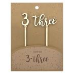 トッパー 3 three ケーキトッパー 3歳 数字 木 誕生日 （ ケーキ デコレーション バースデー 木製 記念日 フォトプロップス ）