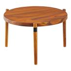 サイドテーブル 幅68.5cm 木製 天然木 モンキーポッド 円形 円型 丸型 カフェテーブル テーブル 机 つくえ （ ソファテーブル ベッドサイドテーブル 小さい ）
