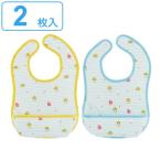  baby фартук . еда фартук Shimajiro окантовка M размер тонкий 2 листов ввод ( нагрудник слюнявчик с карманом водоотталкивающая отделка стирка возможность )