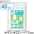 レジ袋 43×22cm マチ13cm 厚さ0.013mm プラスプラス 40枚入り 乳白 （ ポリ袋 買い物袋 40枚 ごみ袋 買い物 袋 バッグ 持ち帰り 小分け袋 持ち手付き ）