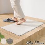 玄関マット 室内用 45×75cm モルタルタイル 撥水加工 ( 玄関 マット 屋内 拭ける 室内 厚さ5mm キッチン 撥水 防水 抗菌 防カビ 滑り止め おしゃれ )