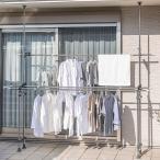 ショッピングベランダ 物干し 室外 ベランダ用突っ張り物干し 2段 布団干し （ ポール 突っ張り 洗濯 洗濯物干し ベランダ用 衣類 ふとん ）