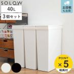 ショッピングダストbox ゴミ箱 40L SOLOW 袋の交換が楽なダストボックススリム 同色3個セット （ ソロウ ごみ箱 40リットル ふた付き スリム 袋交換 簡単 分別 同色 3個セット ）