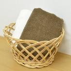 脱衣カゴ 籐製 丸型 （ ランドリーバスケット アジアン 収納 ）
