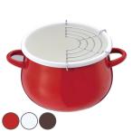 天ぷら鍋 ホーロー鍋 プチクック 16cm 1人用 ひとり鍋 IH対応 （ ガス火 IH 対応 てんぷら鍋 両手天ぷら鍋 両手フライ鍋 ホーロー製 ）