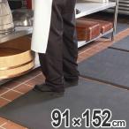 （法人限定） クッションマット　業務用　疲労軽減　オーソマット　穴なし 91×152cm グレー （ ゴムマット 立ち仕事 耐油 耐薬 断熱 ）