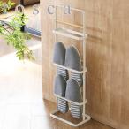 スリッパラック スリム 6足 木製 スチール ホワイト トスカ tosca スリッパ収納 （ スリッパ 収納 スリッパスタンド ）