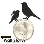 ■在庫限り・入荷なし■ ウォールステッカー　壁紙シール　小鳥　Wall Story＋　静電気除去機能付き （ インテリアシール ドアノブ ）