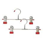 スラックスハンガー　S　スリム　スチール製　ズボンハンガー　2個組 （ 洋服ハンガー プラスチック製 ズボン掛け ）