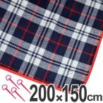 ■在庫限り・入荷なし■レジャーシート　ふわふわマット特大　チェック柄　2.0×1.5m　布張り風 （ 大きい レジャーマット ピクニックマット ）