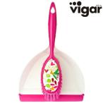 ■在庫限り・入荷なし■vigar（ビガール） フローラル　ちりとり ほうき セット　ハンディセット　コンパクト PRINTS （ 箒 ホウキ チリト