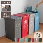 ショッピングダストbox ゴミ箱 スライドペール 45L 色違いセット （ ごみ箱 45リットル ダストボックス スリム 分別 キッチン スライド ）