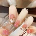  искусственные ногти Short наклейка цветочный принт Kirakira толстый симпатичный популярный 24 листов ввод gmi наклейка имеется присоединение коготь Short овальный установка и снятие простой мода 