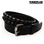 FUNK PLUS ファンクプラス メンズ 鋲ベルト 2連ピラミッド スタッズベルト ブラック パンク PUNK ロックファッション