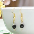 ブラックオニキス6mm玉＆水晶ビー...