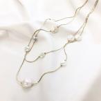 Yahoo! Yahoo!ショッピング(ヤフー ショッピング)《ROSELEAP》《ロゼリープ》バロックパール2連ネックレス AC044 ゴールド ロング 長め シンプル キレイめ 大人 パール 人気 オケージョン