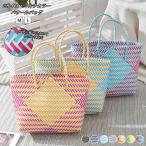 ショッピングストローバッグ 2サイズ・マルチカラー パサールバッグ バッグ トート ストローバッグ秋新作 送料無料 肩掛け ストローバッグ 鞄 かばん ビニール 編込み 軽量