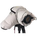 KANI カメラ防寒カバー AC-004M グレー 天然フェザー採用 各社中級機カメラ対応 一眼レフ ミラーレス 背面透明窓 三脚取付可能 手持ち撮影対応