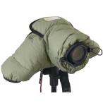 KANI カメラ防寒カバー AC-004M グリーン 天然フェザー採用 各社中級機カメラ対応 一眼レフ ミラーレス 背面透明窓 三脚取付可能 手持ち撮影対応