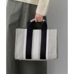 23区 ストライプキャンバス トートバッグ （ライトグレーコンビ）