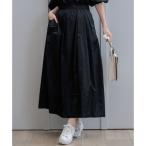 23区 【洗える】ナイロンコットンポプリン スカート （ブラック系）