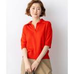 23区 【CanCam掲載】ピュアリネン スキッパー ポロニット （レッド系）