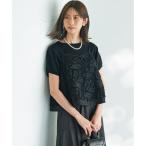 23区（大きいサイズ） 【洗える】リボンエンブロイダリー キャミソール （ブラック系）