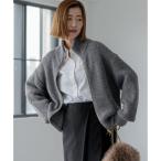 23区（大きいサイズ） 【洗える】スパンコールバルキー ダブルジップ ニットブルゾン （グレー系）