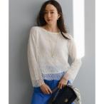 23区（大きいサイズ） ラッセルレース 2WAY ニット （アイボリー系）