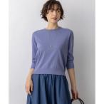 23区（大きいサイズ） プレミアムビオコットン クルーネック ニット （ブルー系）