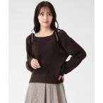 ショッピングドゥ トランテアン ソン ドゥ モード 31 Sons de mode 2025秋冬新作 ベロア肩リボンふわふわニット TT548318 （BROWN）