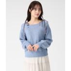 ショッピングドゥ トランテアン ソン ドゥ モード 31 Sons de mode 2025秋冬新作 ベロア肩リボンふわふわニット TT548318 （BLUE）