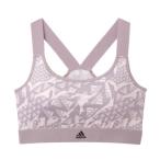アディダス adidas スポーツブラ ハーフトップ 吸汗速乾 (グレースモーブ)