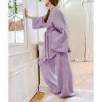 アイモハ aimoha ダブルガーゼバスローブ2点セット （パープル）