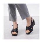 アレッタ ALETTA オフィスサンダル レディース ヒール 疲れにくい ナースシューズ ナースサンダル 6cmヒール ウエッジ 美脚 黒 ブラック