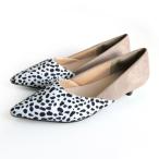 ショッピングダルメシアン [アミアミ] パンプス レディース 3?ヒール 通勤 美脚 ローヒールパンプス ビジネス （ダルメシアン/オーク(S)）
