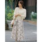 ANY SIS 【全方位 好印象】ラメフェザーニット×フラワースカート セット （アイボリー）